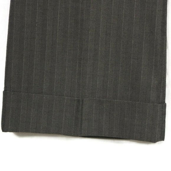 Old Navy Trouser Pants Wide Leg Grey Pinstripe Mid Rise Stretch 10 x 33‎ - Picture 8 of 12